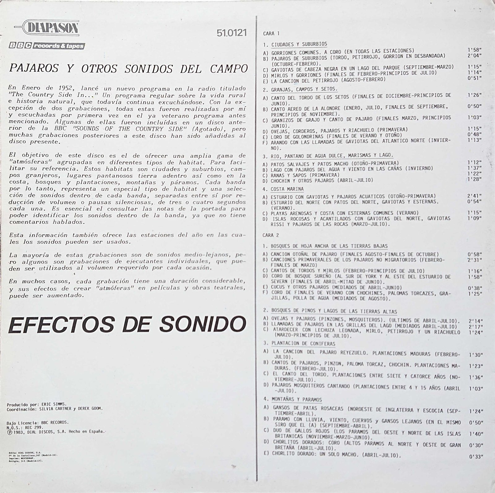 Picture of 51.0121 Efectos De Sonido Vol. 17 by artist Unknown from the BBC records and Tapes library